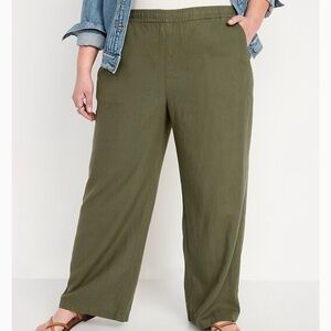 Old Navy Green Cotton High Rise Wide Leg Women’s Pants NEW - Size 3X